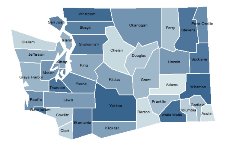 Washington state data map